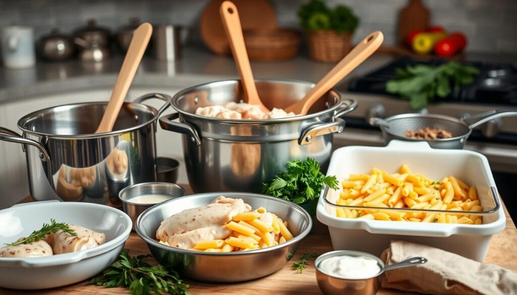 Chicken Pasta Bake Cooking Tools