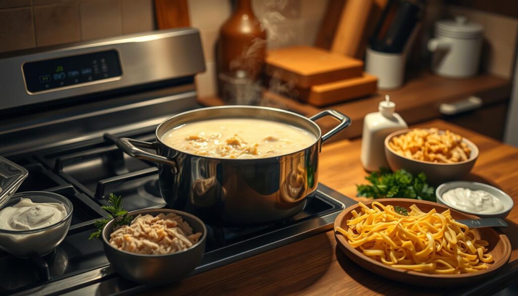 Crack Chicken Noodle Soup Cooking Process