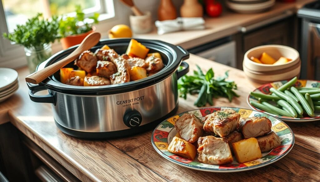 Crock Pot Pork Chops and Potatoes