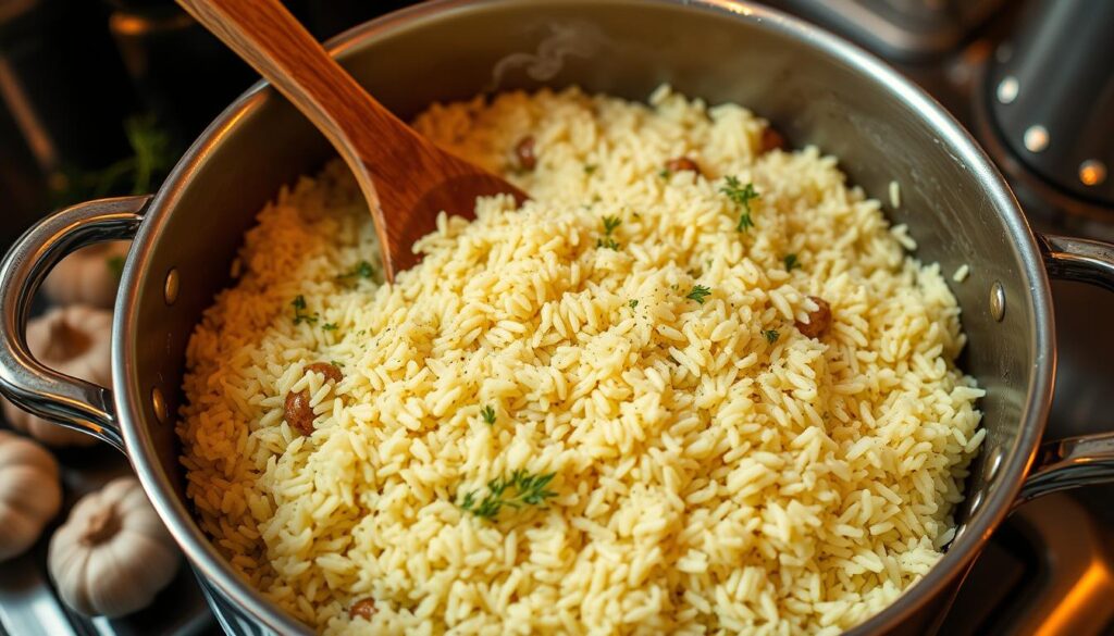 Garlic Parmesan Rice Cooking Technique