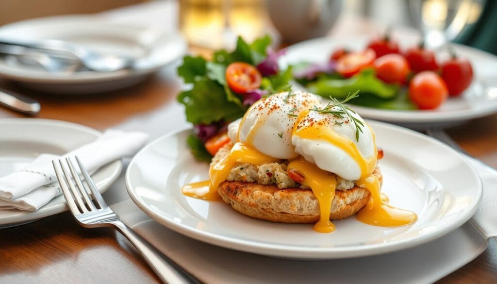 Gourmet Crab Cake Benedict Brunch Dish