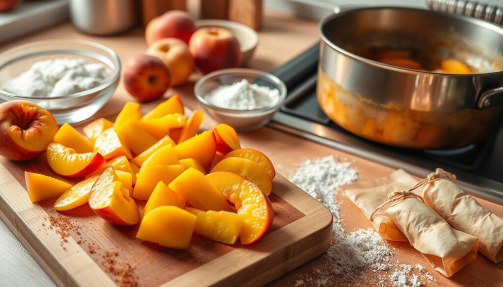 Peach Cobbler Filling Preparation