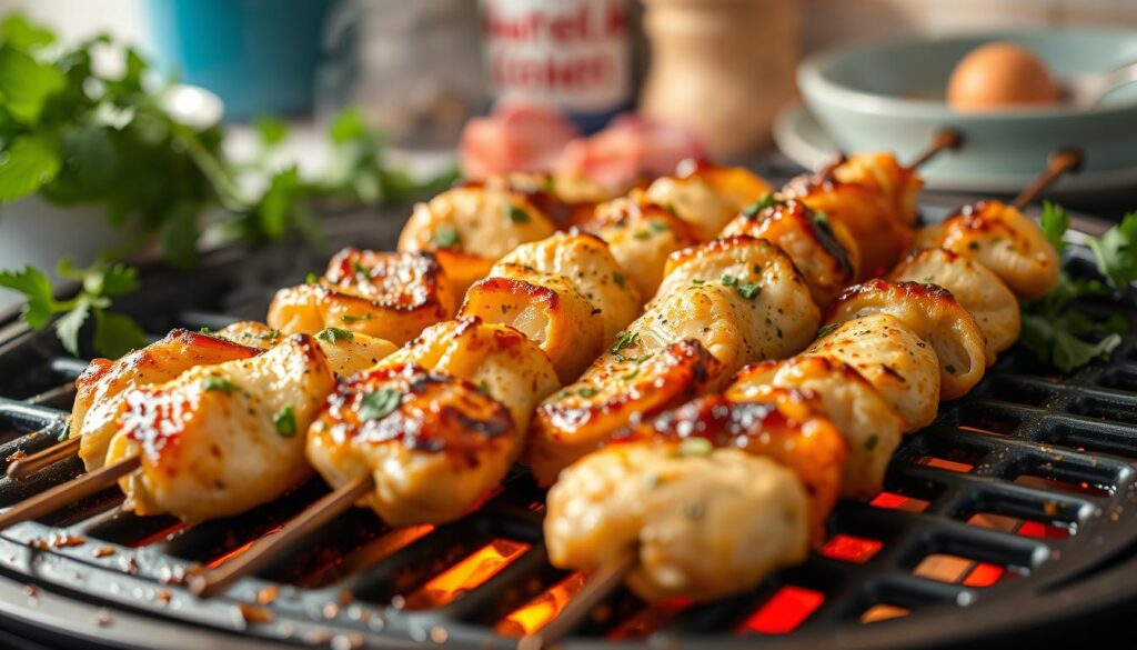 Reheating chicken skewers