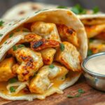 cheesy garlic chicken wraps