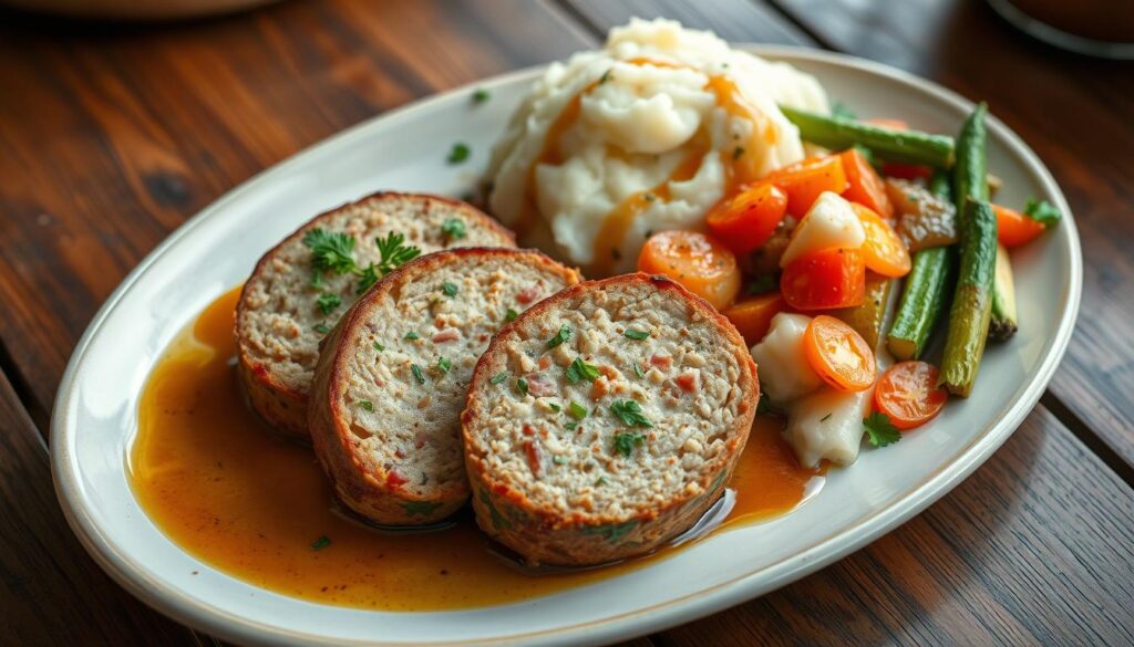 chicken and ham meatloaves