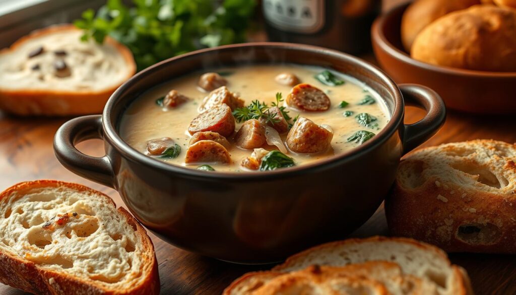 creamy parmesan italian sausage soup