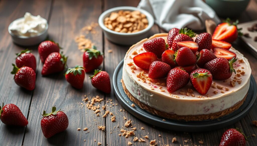 easy strawberry cheesecake