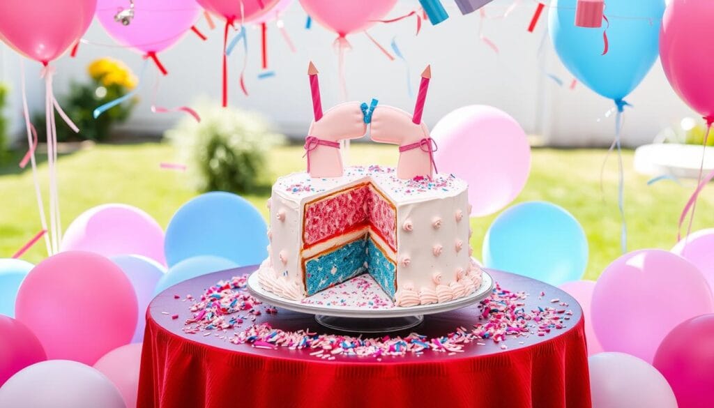 gender reveal cake