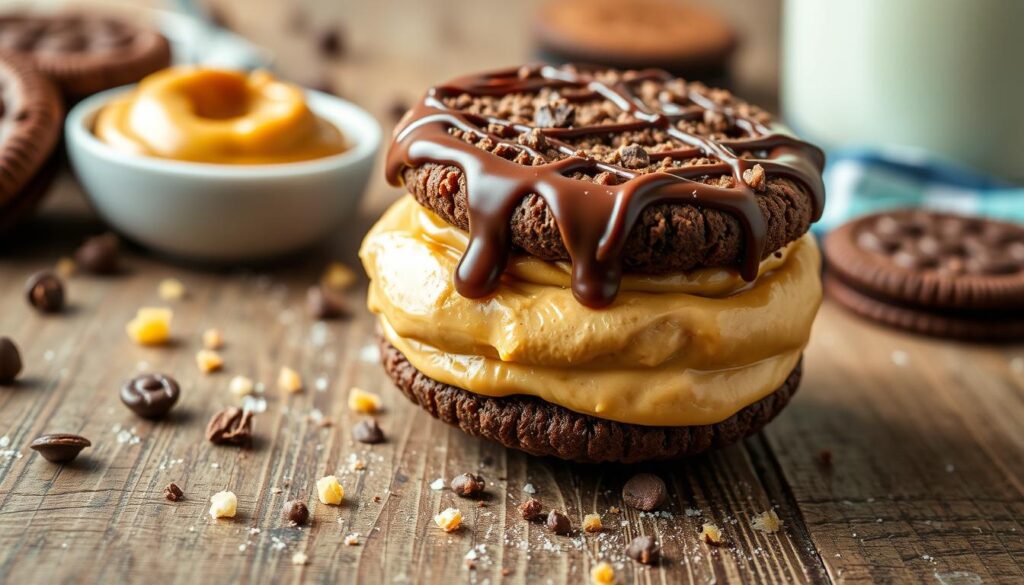 peanut butter stuffed oreos