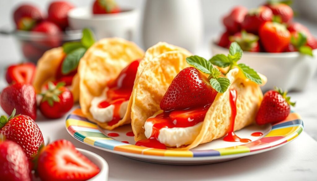 strawberry cheesecake tacos