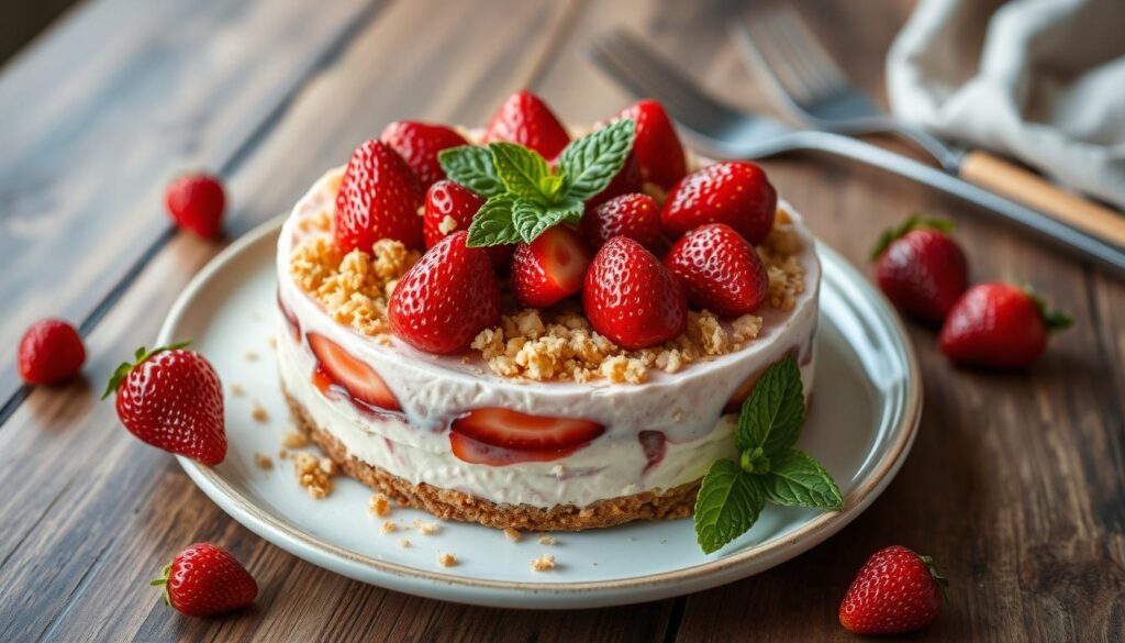 strawberry crunch cheesecake