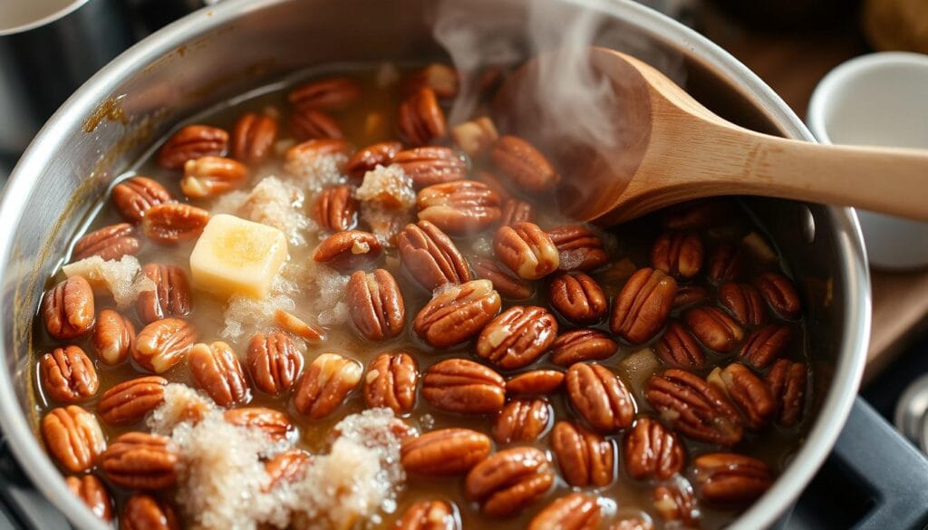 Caramelized Pecans Filling Preparation