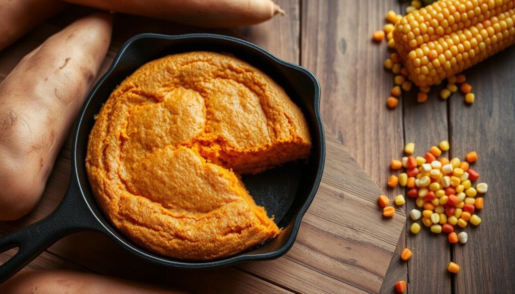 Cast Iron Skillet for Sweet Potato Cornbread