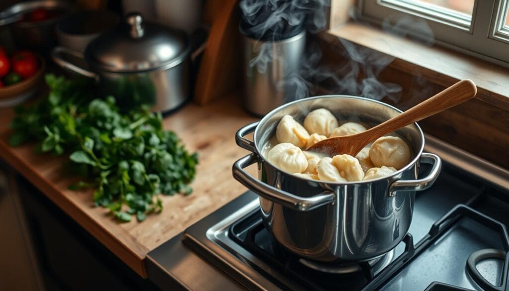 Chicken and Dumplings Cooking Process