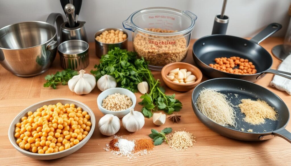 Chickpea Burger Preparation Tools