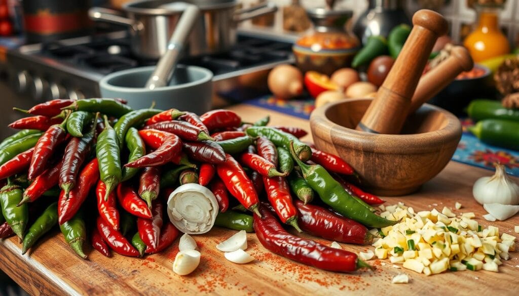 Chile Pepper Preparation for Pozole