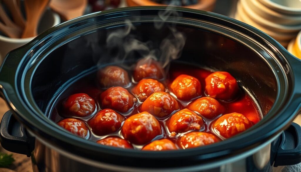 Crockpot Grape Jelly Meatballs Cooking Method