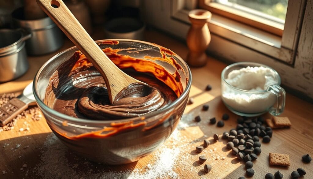 Homemade Brownie Batter Preparation