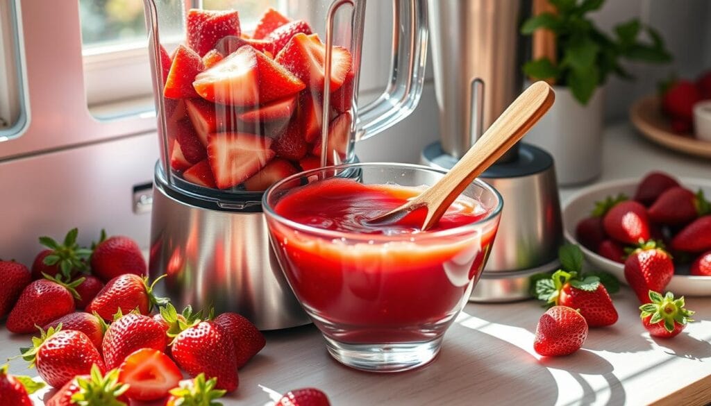 Homemade Strawberry Puree Preparation