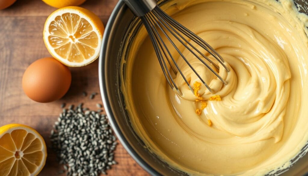 Lemon Cake Batter Mixing Technique