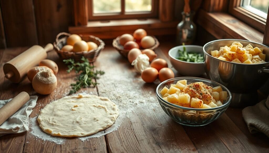 Passover Potato Pie Preparation