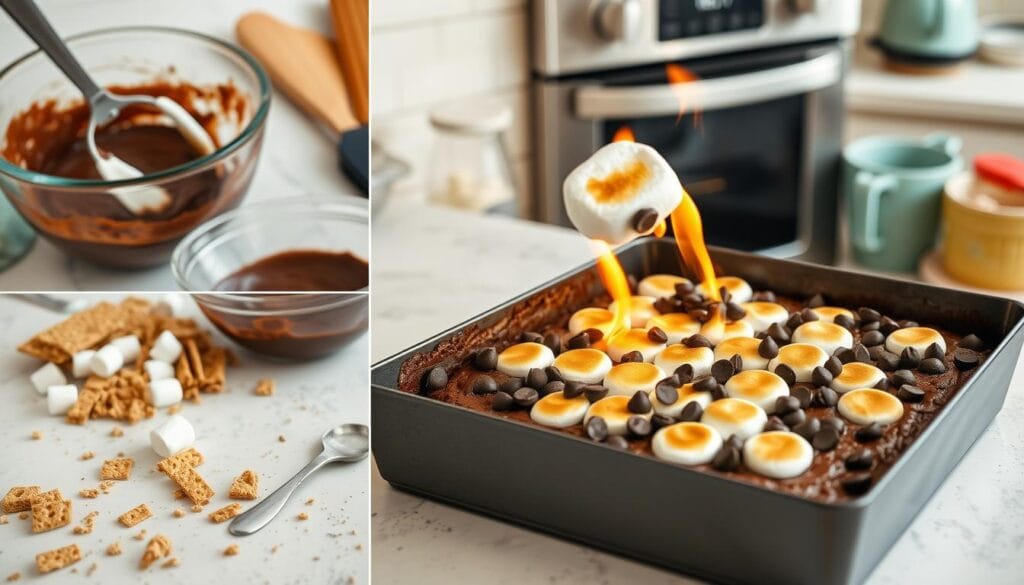 S'mores Brownies Baking Process